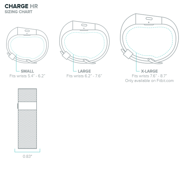 Size Chart For Fitbit Charge 2